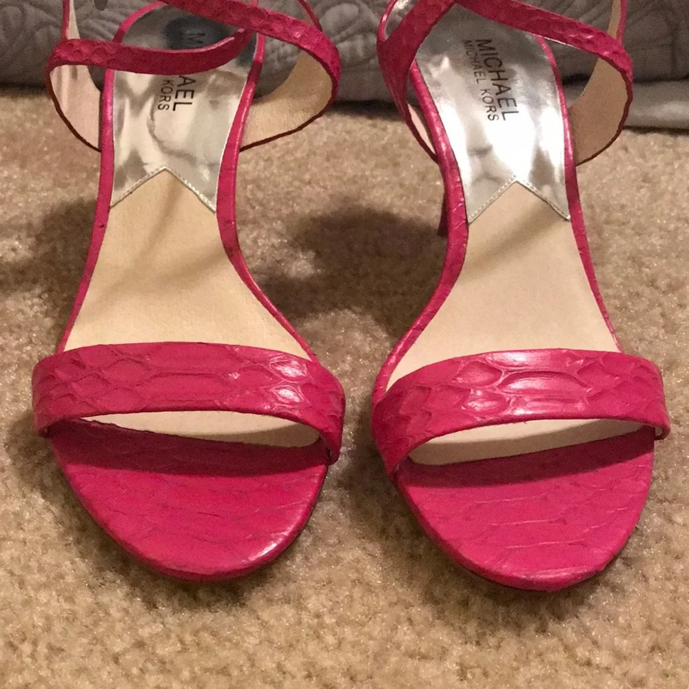 Michael Kors Hot Pink Strappy Heeled Sandals